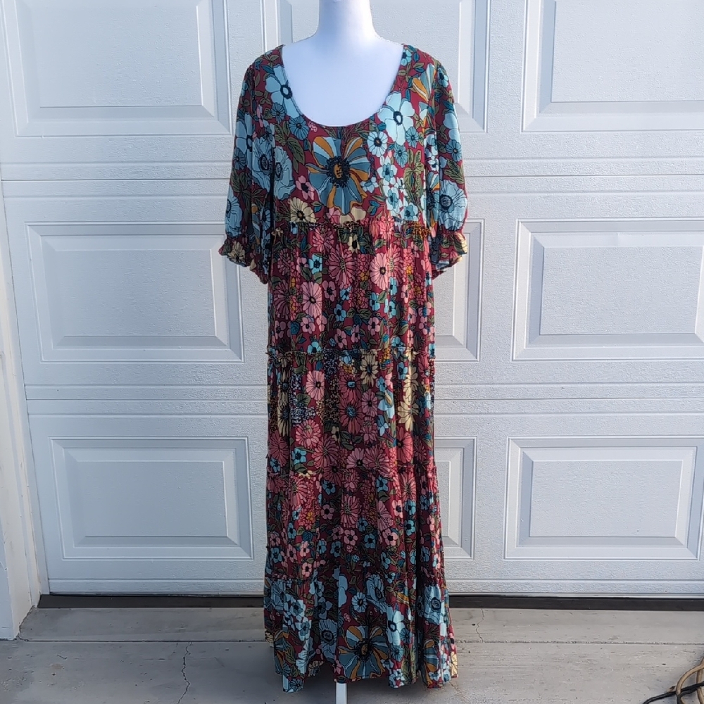 NATURAL LIFE Multicolor Floral Maxi Dress NWT